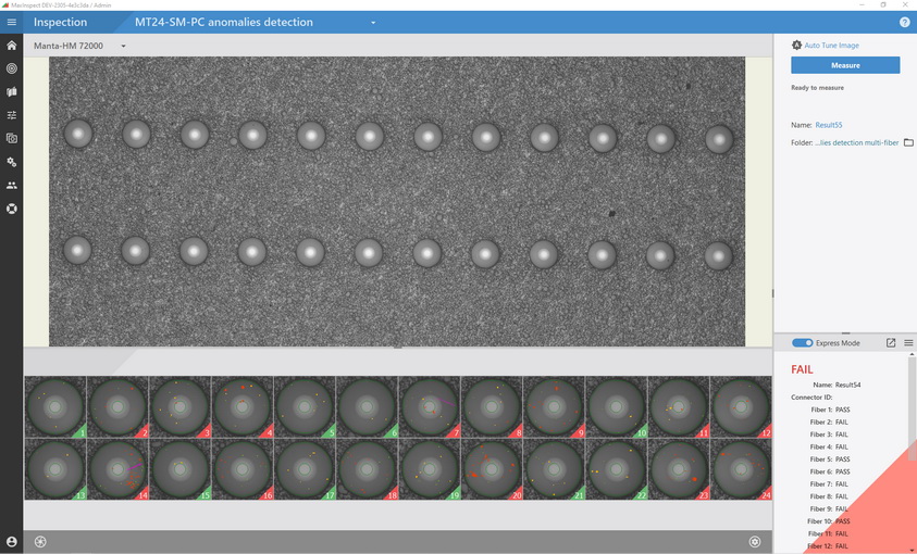 Test result for a 24-fiber MPO connector