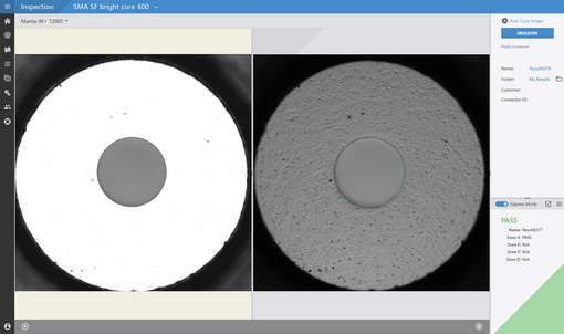 Test result and live view of a high-power AR coated SMA connector with 600 um core